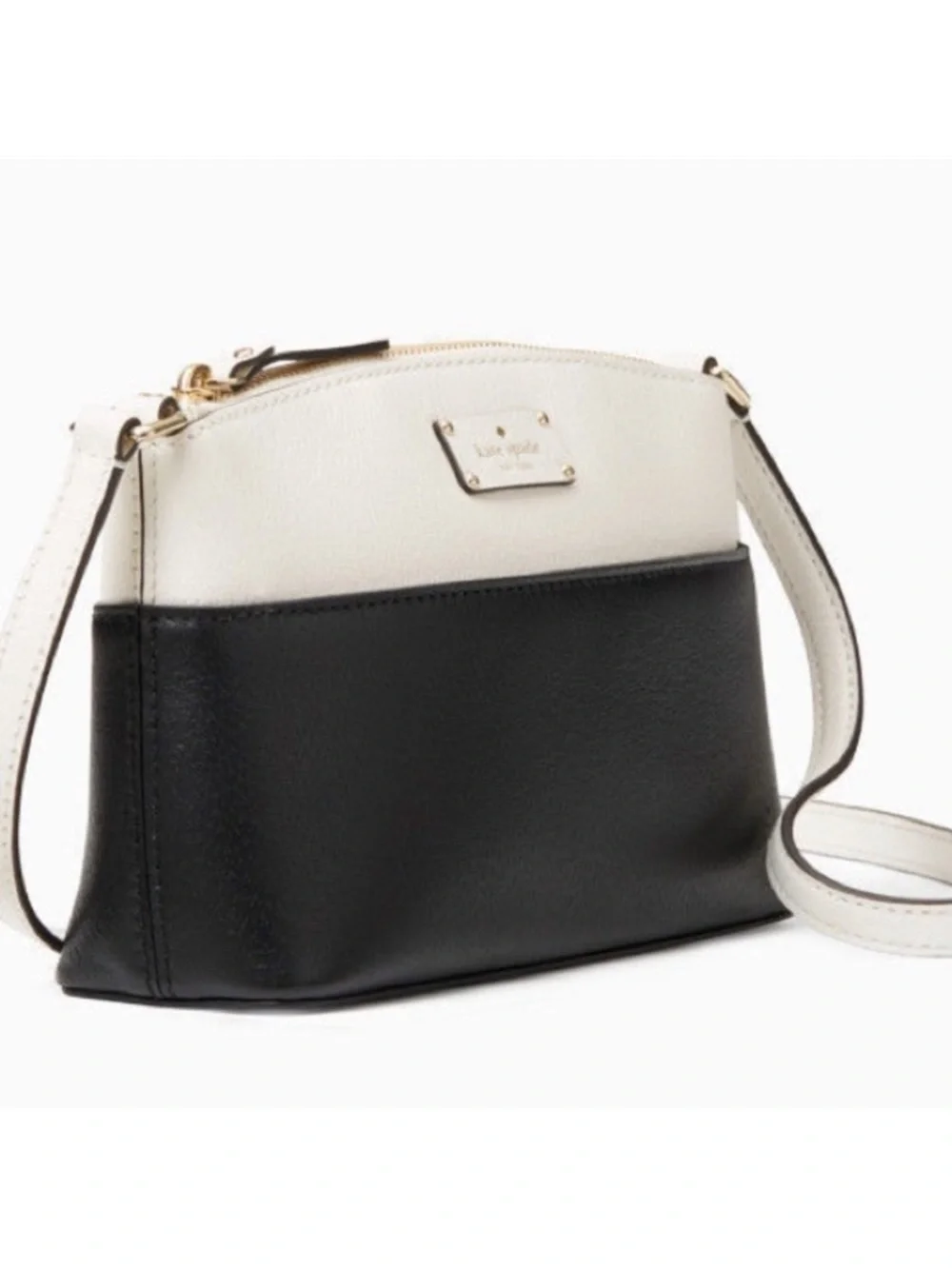 KATE SPADE  - Millie Leather Crossbody - Black/Beige